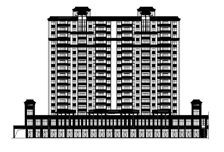 [福建]高层塔式对称布局框剪结构住宅建筑施工图-1