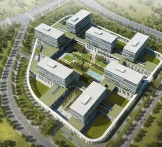 [北京]高层竖向线条屋顶花园企业办公楼建筑设计方案文本-1