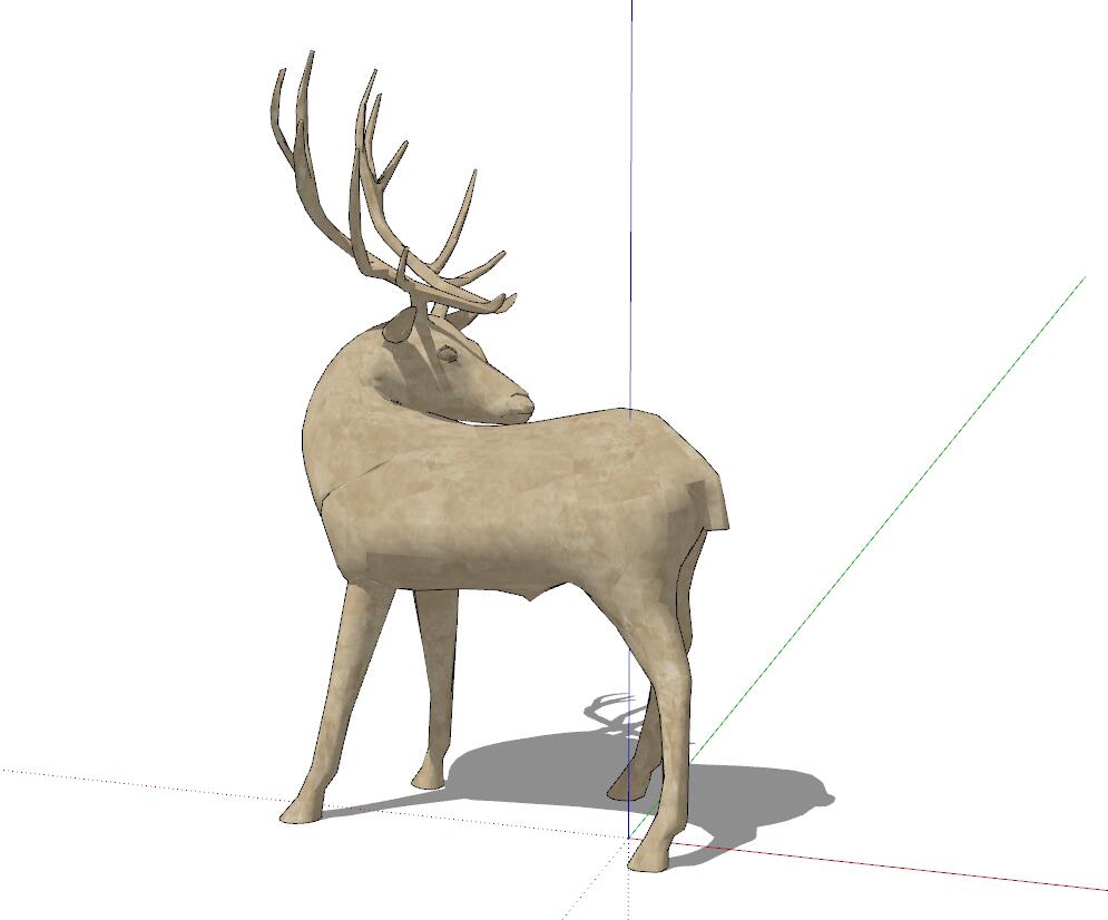 鹿雕塑SU模型 (3)-1