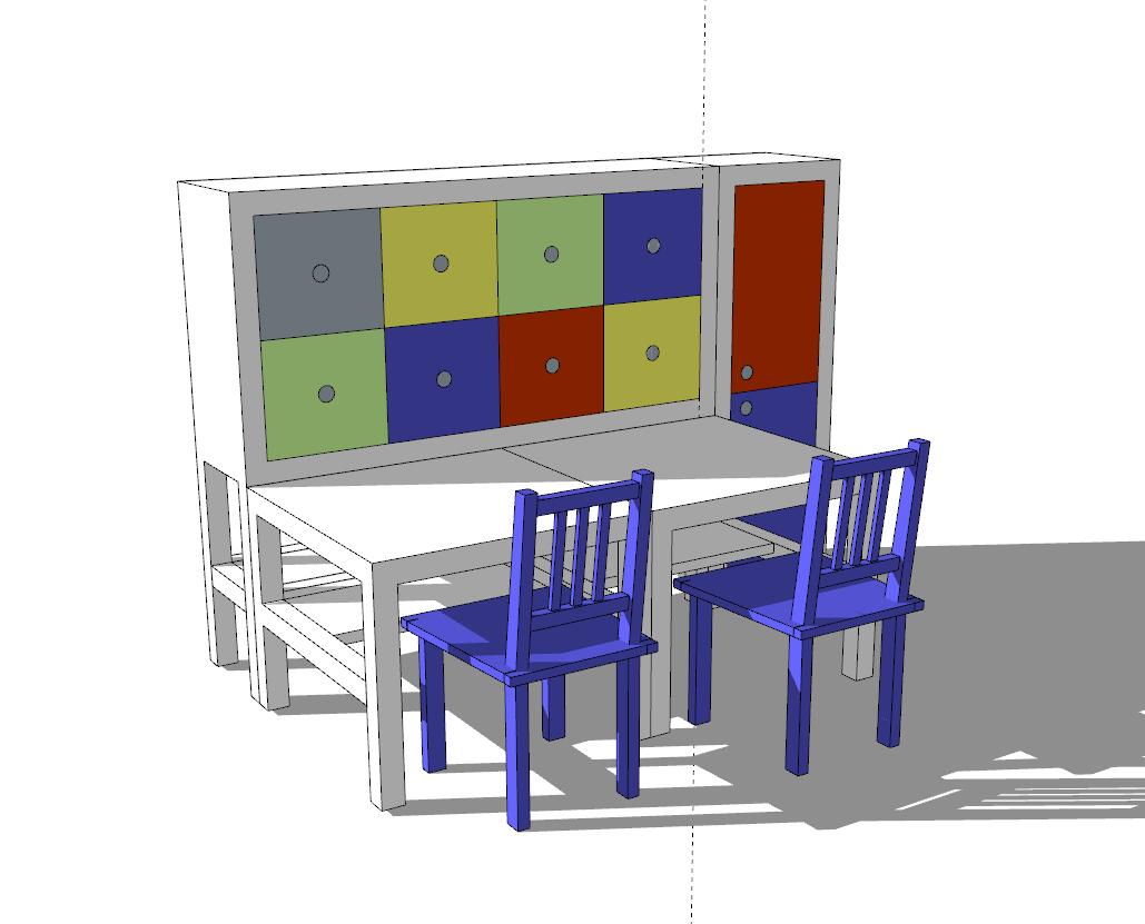 儿童桌椅SU模型 (5)-1