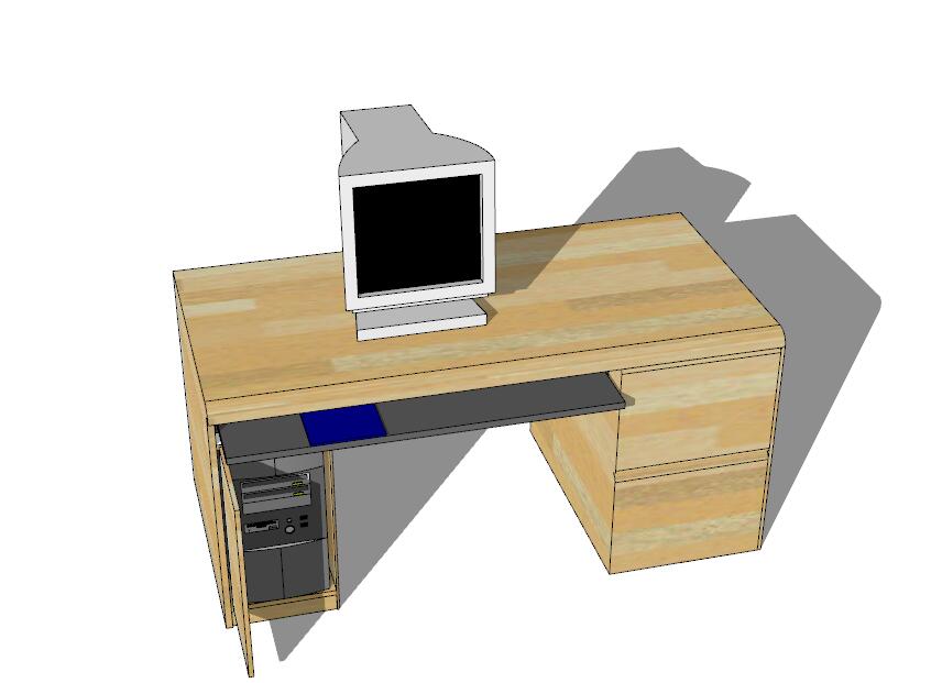 电脑桌SU模型 (11)-1
