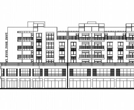 [四川]某住宅区六层沿街住宅楼建筑方案图（含效果图）-1