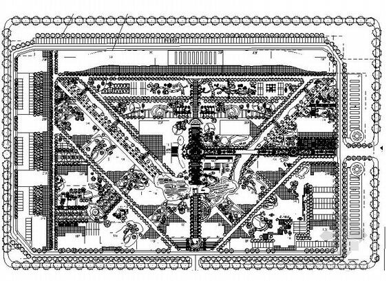 某10万平米方形地块居住区规划方案总平面图-1