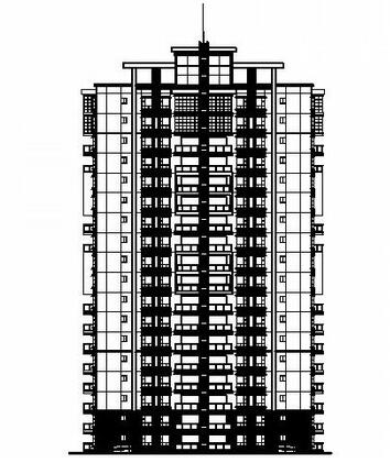 某十八层一梯六户住宅楼建筑扩初图（含效果图）-1