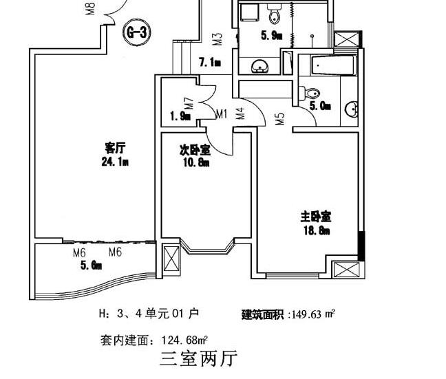 100个住宅经典户型平面图-1