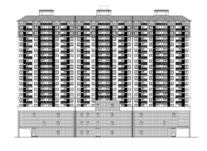 [湖北]商贸城商住综合体建筑施工图（CAD）-1