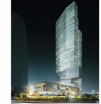 [广东]超高层玻璃幕墙企业办公楼建筑设计方案文本（4种...-1