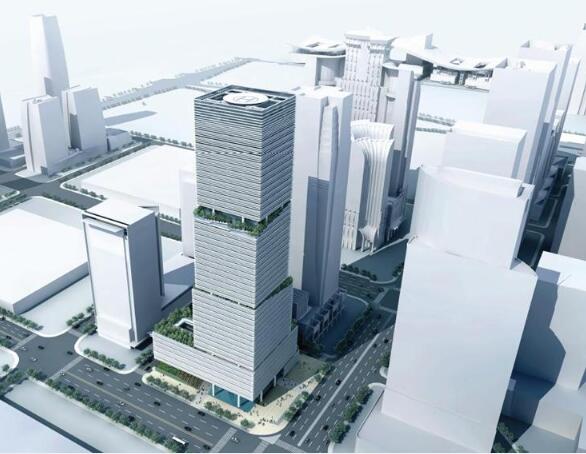 [深圳]超高层层叠状现代风格办公综合楼建筑设计方案文...-1