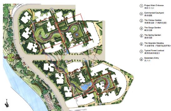 [四川]“河流”概念高档生态居住型社区景观规划设计（...-1
