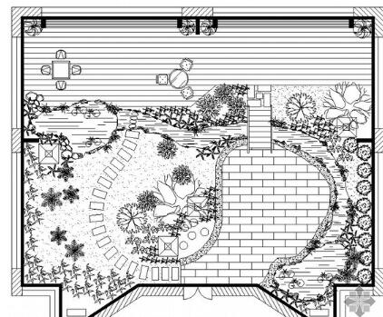 某屋顶花园景观设计图-1