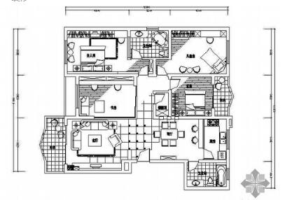 某四居室装修施工图-1