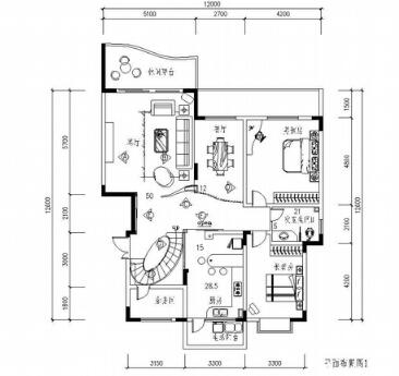 300平米跃层式装修图-1