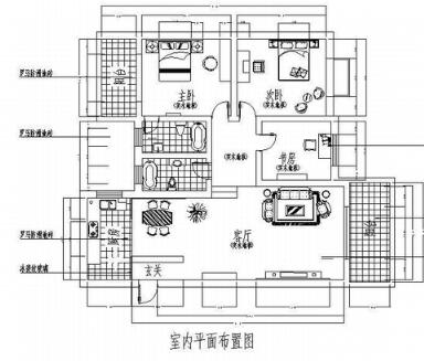现代三居室设计图-1
