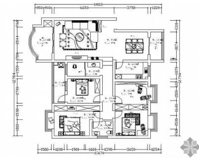 四居室设计方案图-1