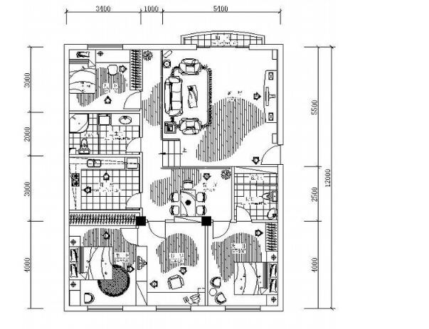 [汉口]四居住宅设计方案图-1
