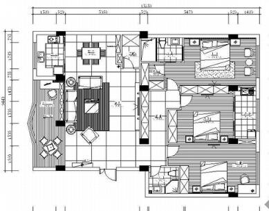 157平三居室装修图-1