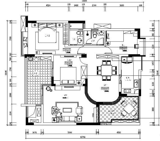 136㎡错层三居装修图（含效果）-1