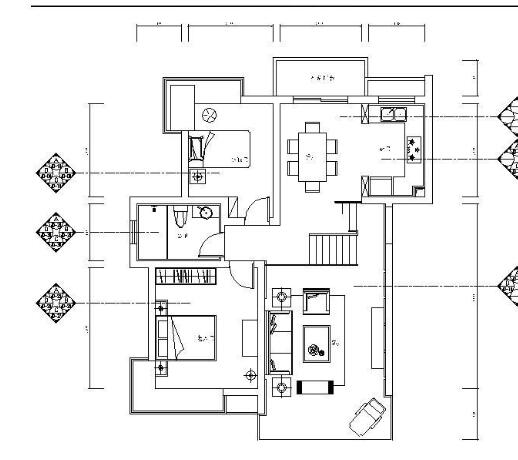 120㎡三居室雅居施工图-1