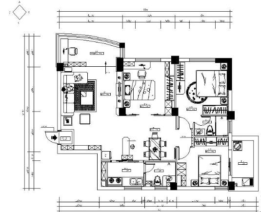 [福建]某三居施工图-1