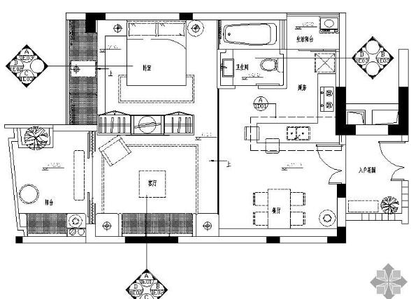 [深圳]某样板间A1户型施工图（含效果）-1