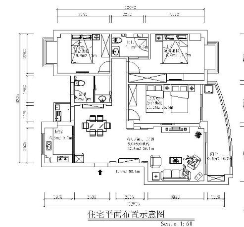 欧式三居施工图（含效果）-1