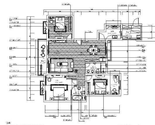 现代三室两厅设计施工图（含实景）-1