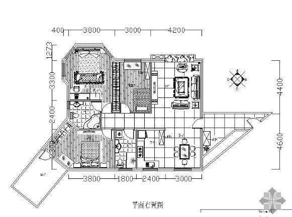 某小区现代三室两厅雅居施工图-1