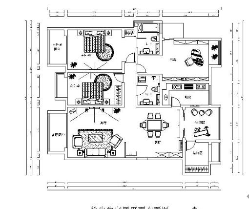 195㎡新中式三居室装修施工图-1