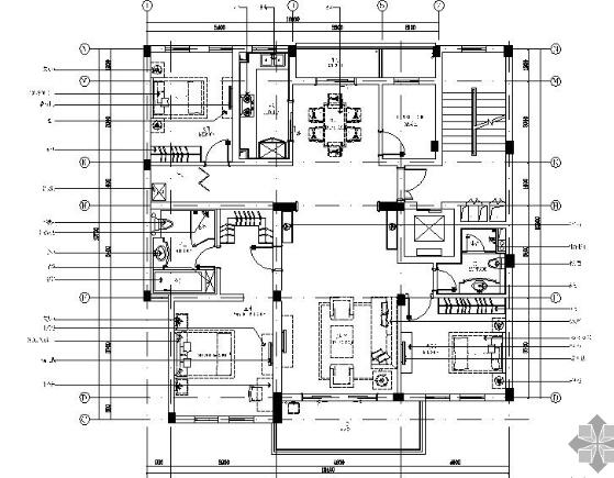 某四居室样板房装修施工图-1