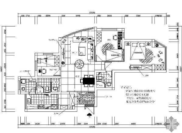 [宁波]现代简约三居室装修施工图-1