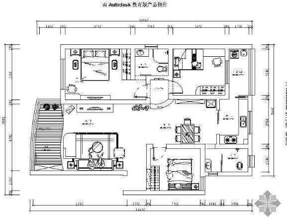 [衡阳]三居室设计装修图1-1