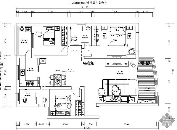 [衡阳]三居室设计装修图3-1