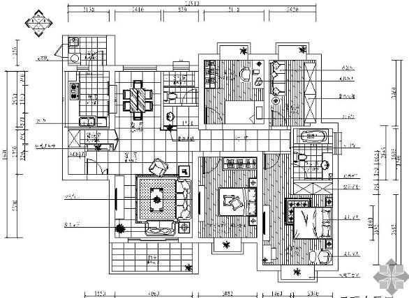 现代四居室公寓施工图（含实景）-1