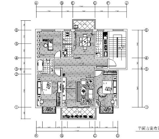 [江西]现代三居室内设计施工图-1