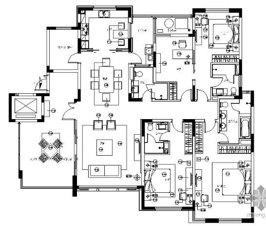 [苏州]四居C1型样板房施工图-1