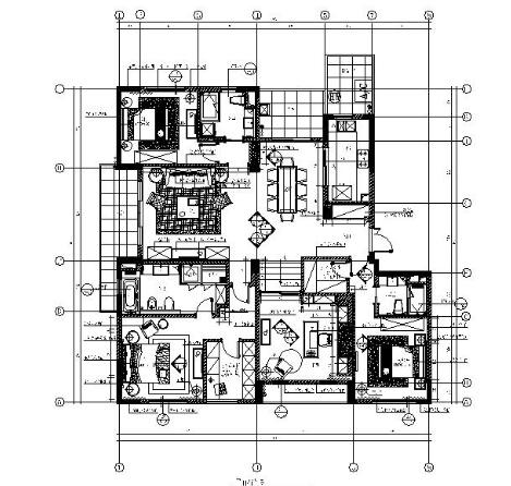 [杭州]某四居新古典样板房装修图-1