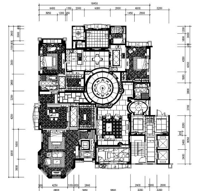 欧式新古典样板房四居室施工图（含实景）-1