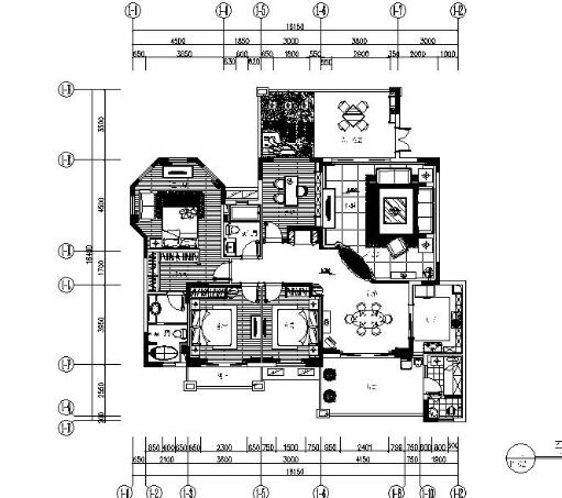 [贵州]某欧式四居室内装修图-1