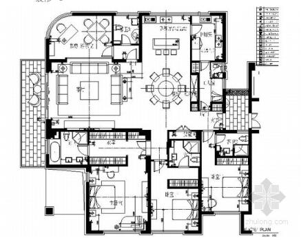 [无锡]某五居室精装古典大套房装修图-1
