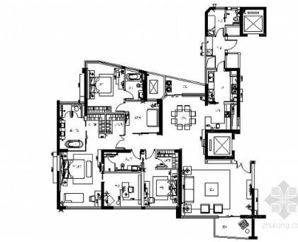 [杭州]现代四居样板房D2型施工图-1