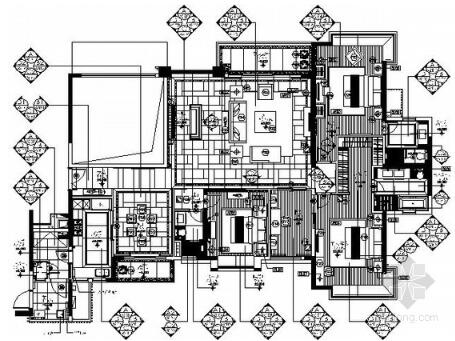 [广州]270平米创意三居室样板房施工图-1