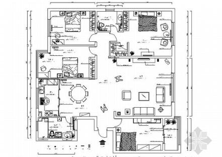 [河北]某市C区四居室装修图-1