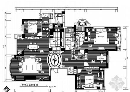 舒适古典四居室内装修图-1