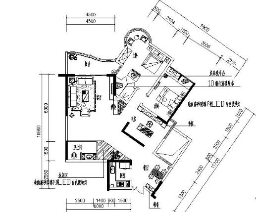 [重庆]三居室样板房设计施工图（含效果）-1