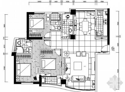 住宅公寓三居室装修图-1