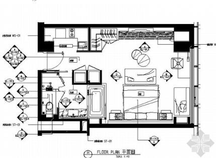 酒店式住宅公寓一居室内装修图-1