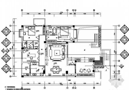 [厦门]情景洋房样板房室内施工图-1