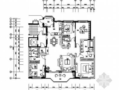 [上海]新古典四居室内装修设计图（含实景）-1