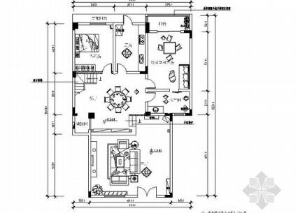 260㎡仿古中式跃层室内装修施工图（含效果）-1