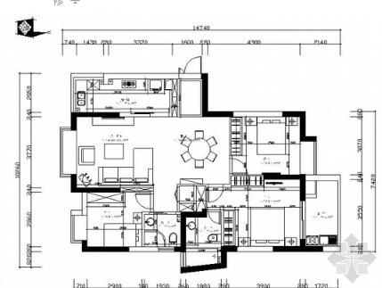 现代三居室装修设计图-1